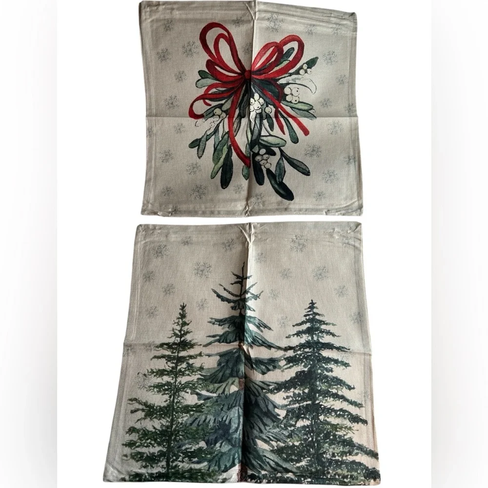 New 18”X18” polyester Christmas pillow covers with zipper closure